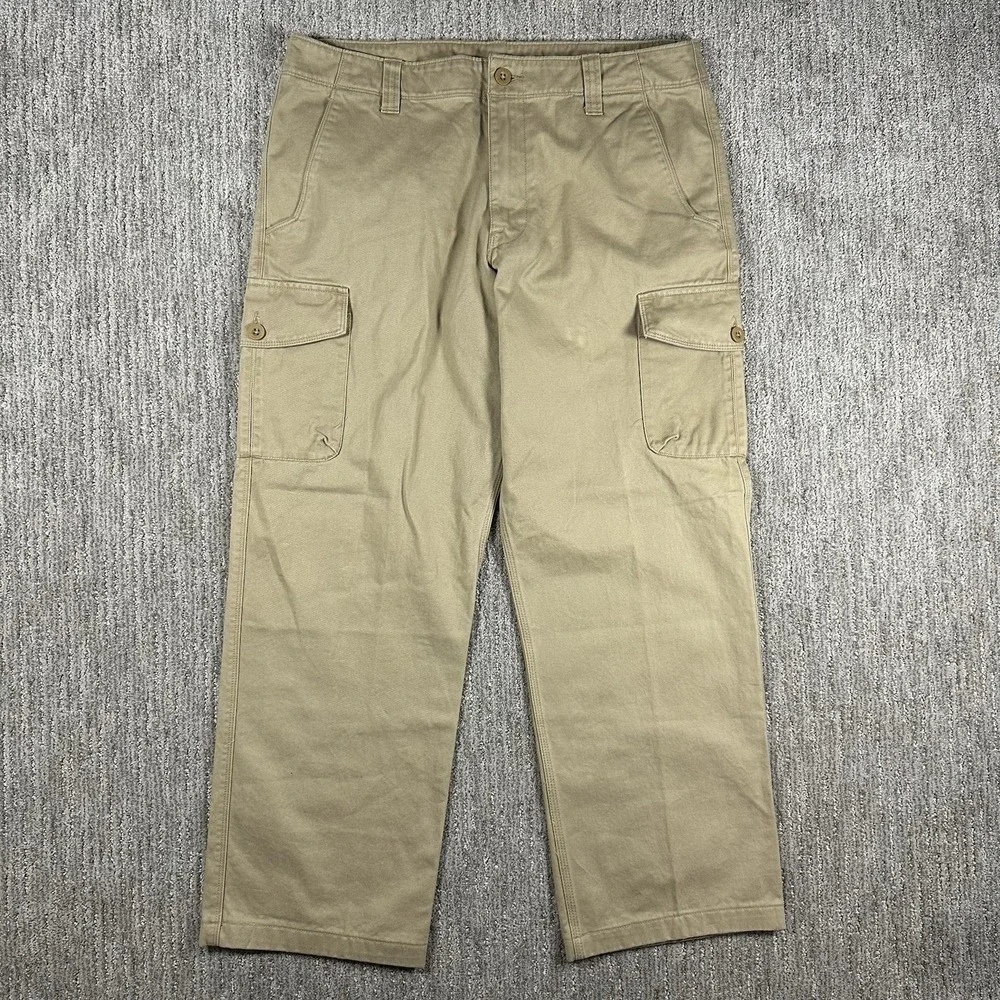 The North‎ Face Mens 34 Cargo Khaki Pants Cotton Twill Straight Leg RN61661